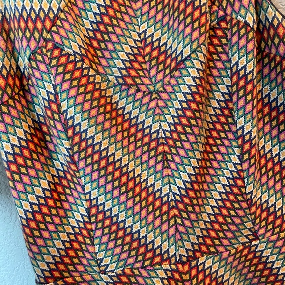 Anthropologie Eva Franco Sleeveless Striped Geometric Fit n’ Flare Dress Sz 8 - Picture 3 of 3